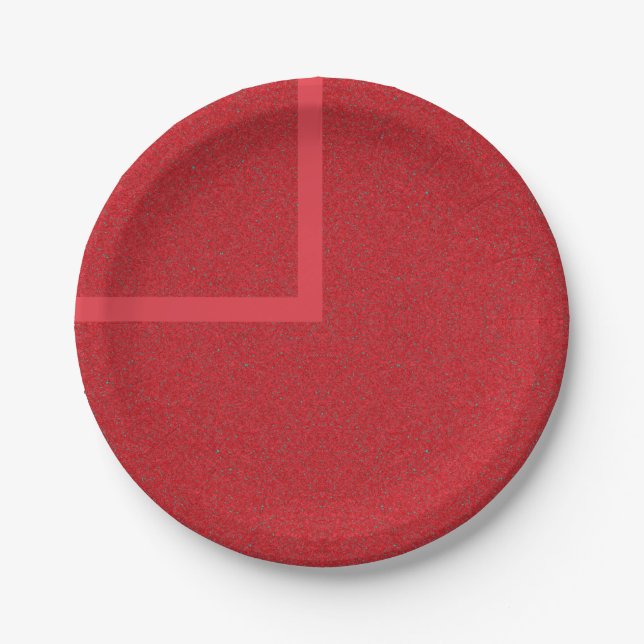 Modern L-Shape Red Noise Paper Plate – Customize (Front)