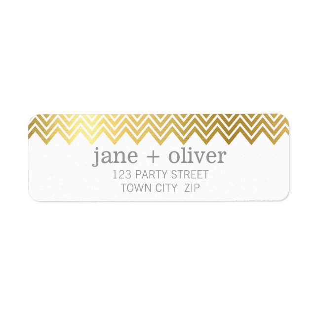 MODERN LABEL chevron pattern cute gold foil grey (Front)