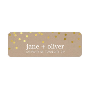 MODERN LABEL cute confetti spots gold eco kraft