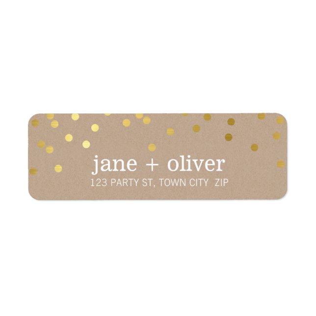 MODERN LABEL cute confetti spots gold eco kraft (Front)