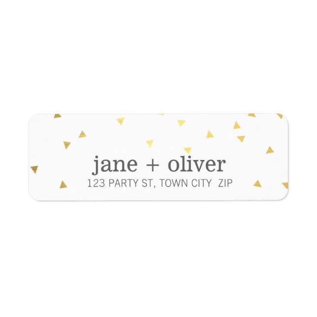 MODERN LABEL geo triangle confetti cute shiny gold (Front)