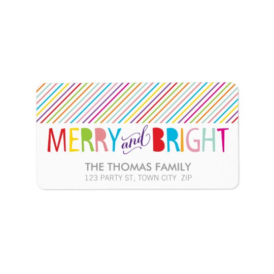 MODERN LABEL merry & bright bold colourful type