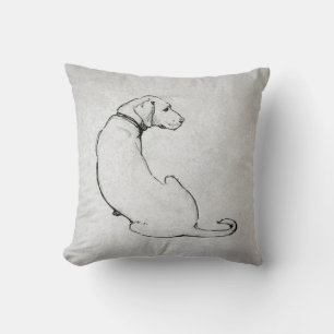 Modern Labrador Dog Art  Throw Pillow