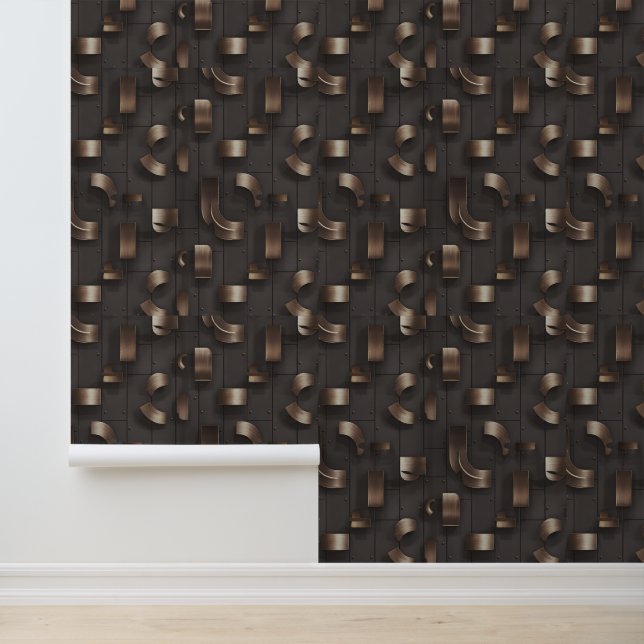 Modern Labyrinth (Metallic) Luxury Wallpaper (Application)