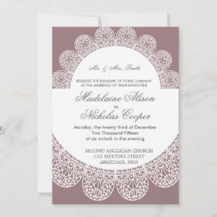 Modern lace wedding invite