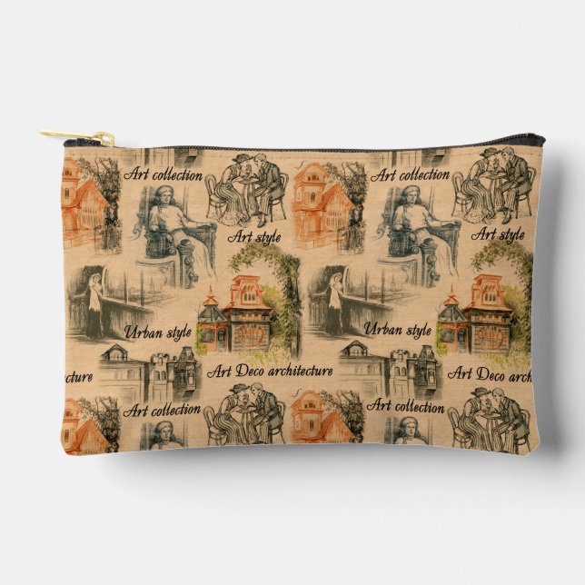 modern ladies and houses accessory pouch (Front)