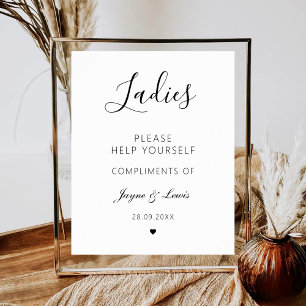 Modern Ladies Room Minimalist Wedding Bathroom Poster