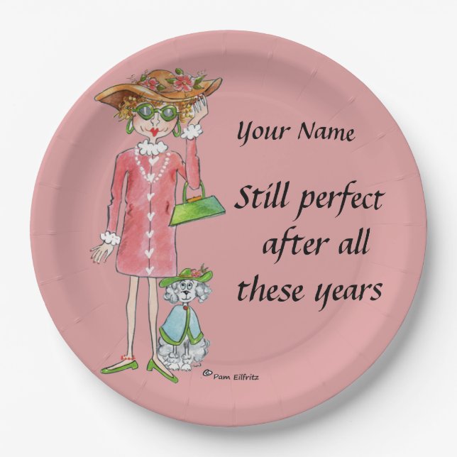 Modern Lady "Still Perfect" Refined Taste  Paper Plate (Front)