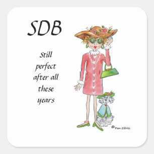 Modern Lady "Still Perfect" Refined Taste t Square Sticker