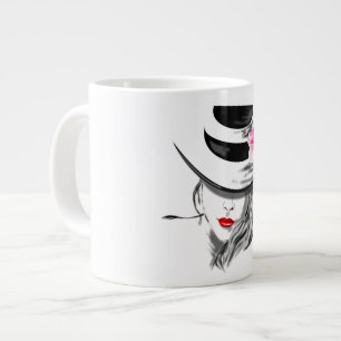 Modern Lady with Hat Mug