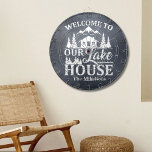 Modern Lake House Family Name Dartboard<br><div class="desc">Elevate your game room or outdoor space with our Modern Lake House Family Name Dart Board, merging stylish design with personalized touches for a unique and engaging experience. Ideal Uses: Game Rooms: Perfect for enhancing your game room or entertainment area with a stylish and personalized dart board that invites fun...</div>