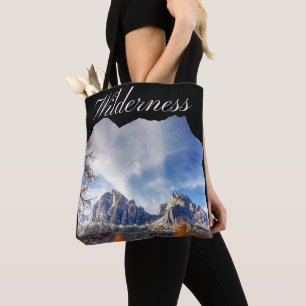 Modern Lake View Waterfall Tote Bag