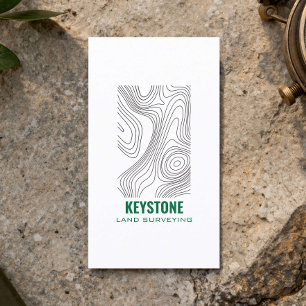 Modern Land Surveyor Topography Map Business Card