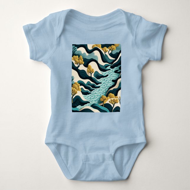 Modern Landscape Baby Bodysuit (Front)