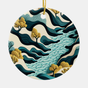 Modern Landscape Ceramic Ornament