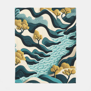 Modern Landscape Fleece Blanket