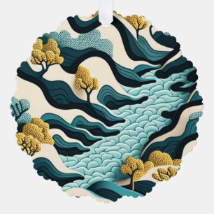 Modern Landscape Ornament Card