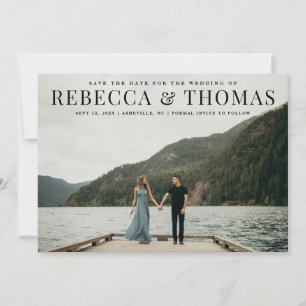 Modern landscape photo wedding save the date