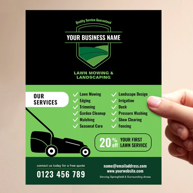 Modern Landscaping Lawn Mowing Marketing Flyer (Modern Landscaping Lawn Mowing Marketing Flyer)