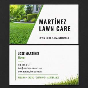 Modern Landscaping Lawn Service Grass  Business Card