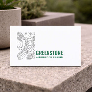 Modern Landscaping Minimal Topography Design Business Card