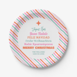 Modern Languages Family Merry Christmas  Paper Plate