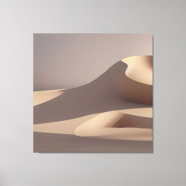 Modern Large Beige Abstract Contemporary  Canvas Print (Front)