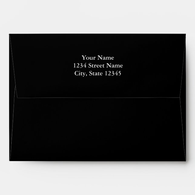 Modern Large Black Chevron Design w/ Custom Text Envelopes (Back (Top Flap))