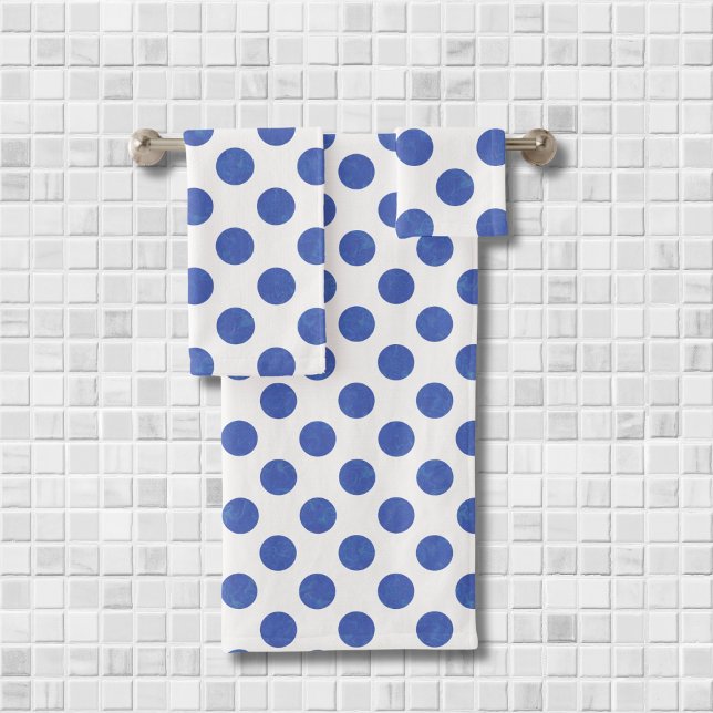 Modern Large Blue Polka Dot Towel (Creator Uploaded)