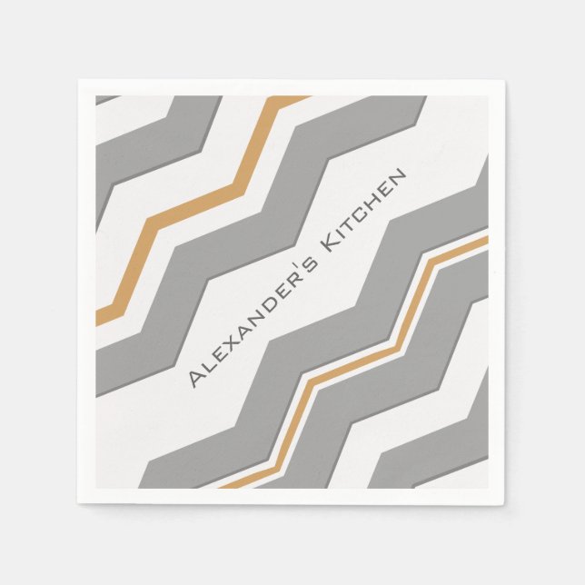 Modern Large Chevron with any Colour and Text Napkin (Front)