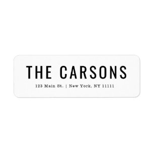 Modern Large Lettering Return Address Label
