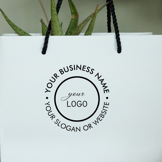 Modern Large Round Company Custom Logo Slogan Rubber Stamp (Modern Large Round Company Custom Logo Slogan Rubber Stamp)