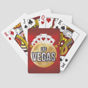 Modern Las Vegas Golden Stars Red Playing Cards