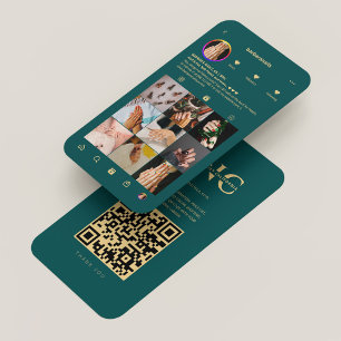 Modern Lashes Makeup Artist Teal Blue Instagram  Business Card