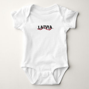Modern Latvia latvian Flag Country Souvenir  Baby Bodysuit
