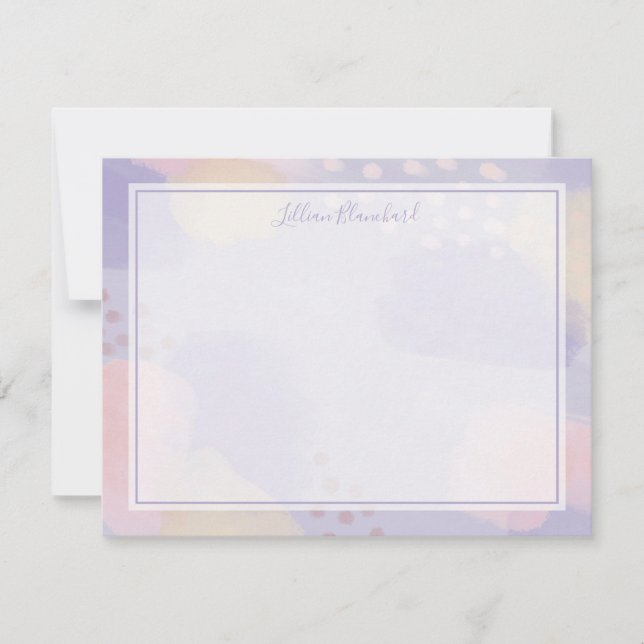 Modern Lavender Abstract Art Card (Front)