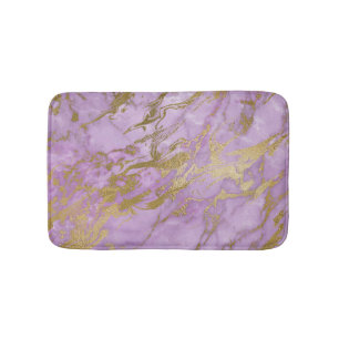 Modern Lavender and Gold Marble Bath Mat