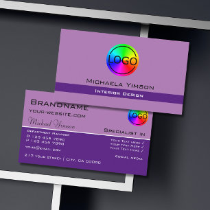 Modern Lavender Classic with Logo Professional Business Card