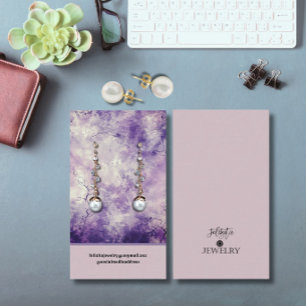 Modern Lavender Coloured Earring Display  Business Card