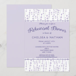 Modern Lavender Floral Rehearsal Dinner Invitation
