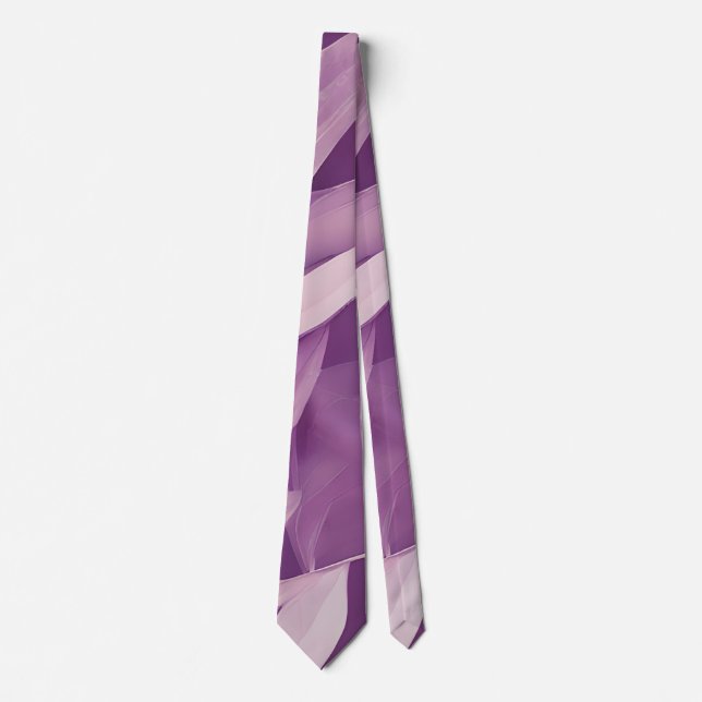 Modern Lavender Leaves Pattern Tie (Front)