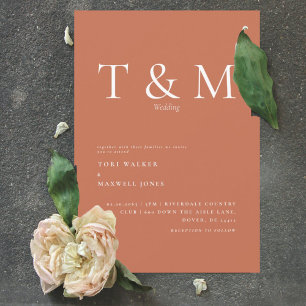 Modern Lavender Monogram No Parents Wedding  Invitation