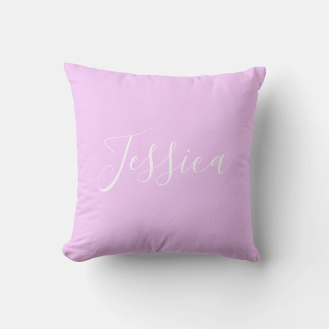 Modern Lavender Monogram Throw Pillow (Front)