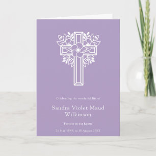 Modern lavender photo funeral order of service  invitation