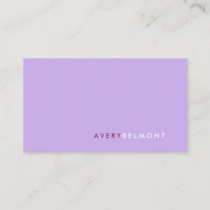 Modern Lavender Professional  Minimalistic Business Card