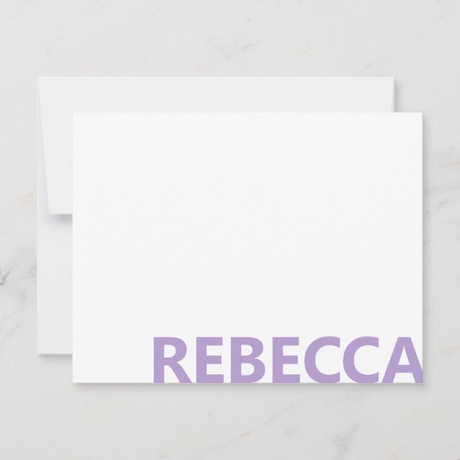 Modern Lavender Purple Bold Monogram Card (Front)