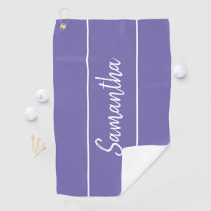 Modern Lavender Purple Hand Lettered Script Name Golf Towel