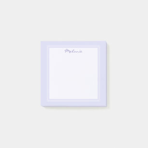 Modern Lavender Purple Lilac White Border Script Post-it Notes