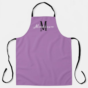 Modern Lavender Purple Script Personalized Chef Apron