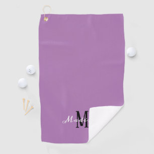 Modern Lavender Purple Script Personalized Golf Towel